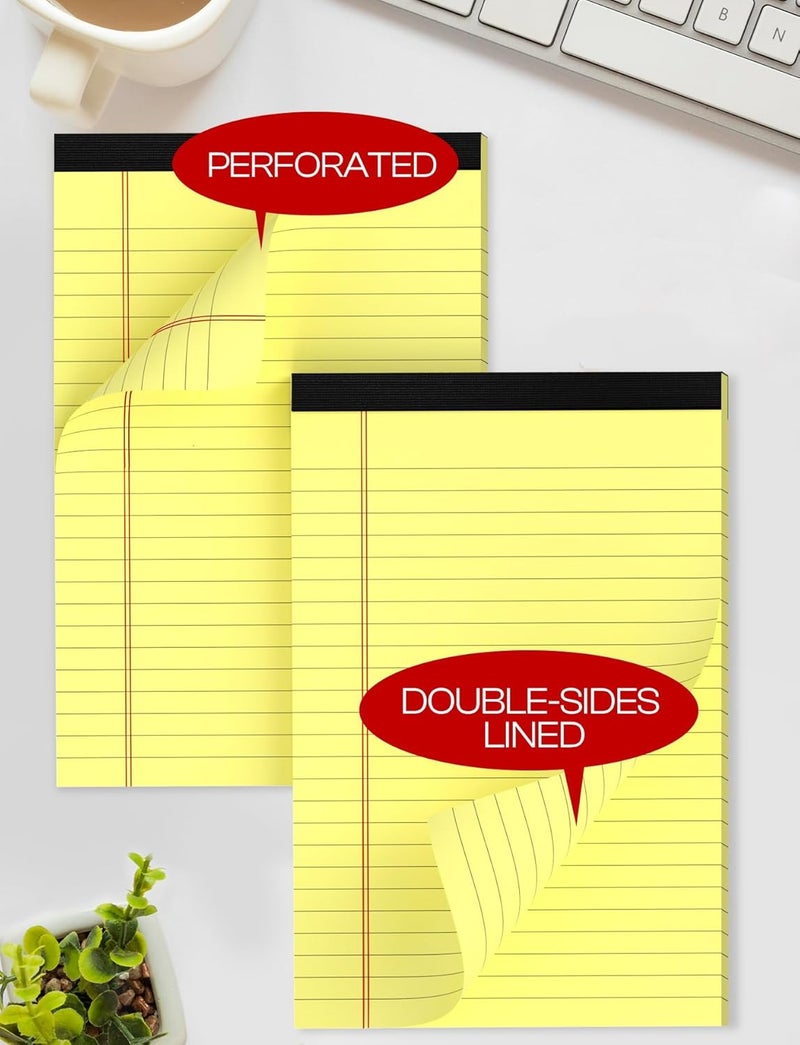 Aidunmis Yellow Legal Pads 5×8 Small Notepads 4 Pack Yellow Note Pads 5×8 College Ruled Perforated Writing Pads 80 GSM Lined Pads of Paper Writing Tablets 5×8 Memo Pads for Office, Home, School, 30 Sheet/ Pad - Image 4